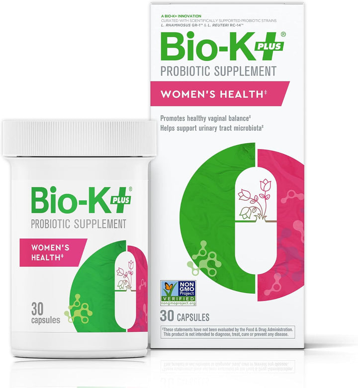 Bio-K+ Women's Health probiotic supplement packaging on a white background