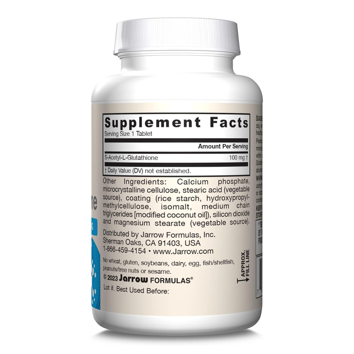 Jarrow Formulas S-Acetyl L-Glutathione 60 Tablets - No Soybeans