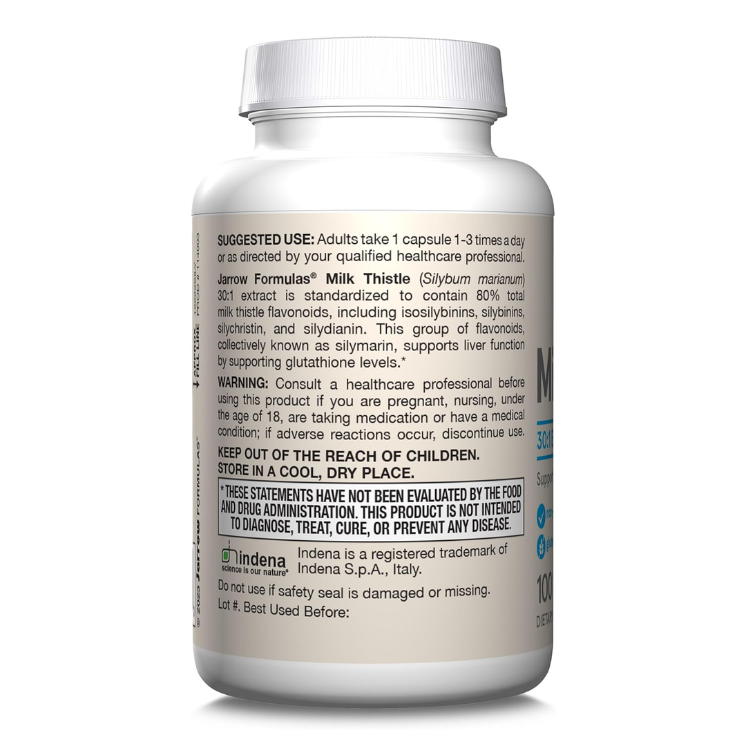 Jarrow Formulas Milk Thistle 100 Capsules - Suggested Use