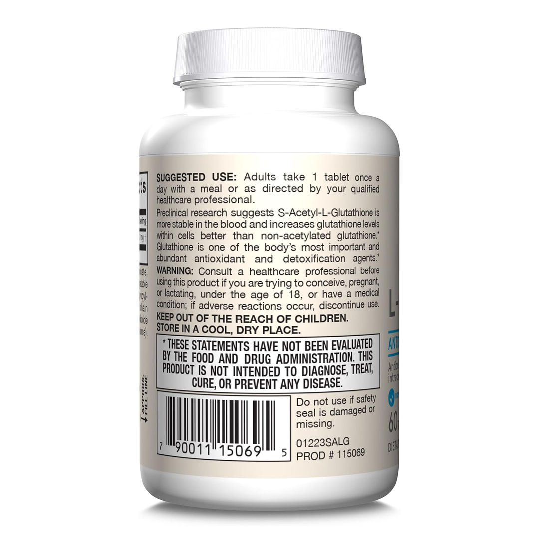 Jarrow Formulas S-Acetyl L-Glutathione 60 Tablets - Suggested Use