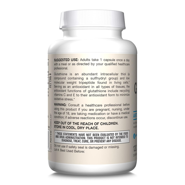 Jarrow Formulas Glutathione Reduced 120 Capsules - Suggested Use