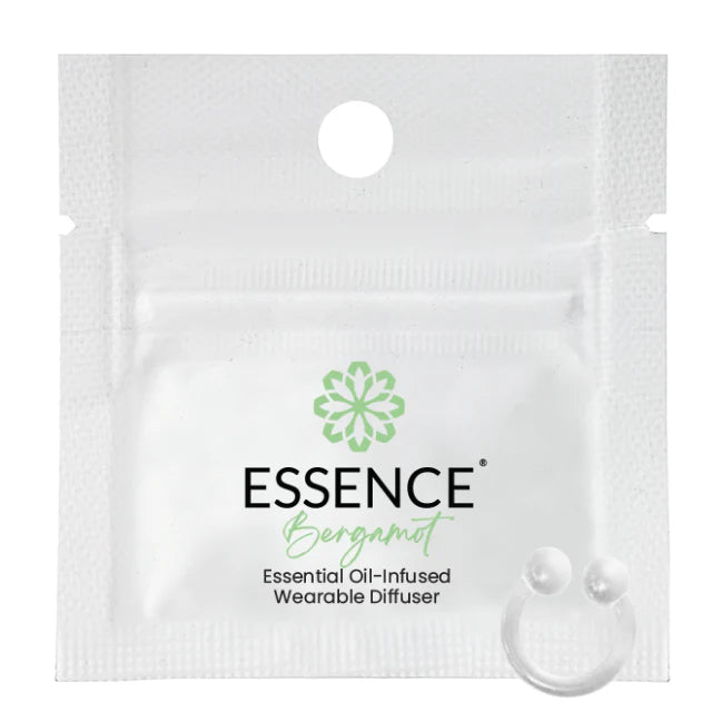 Essence Bergamot essential oil-infused wearable diffuser packaging on a white background