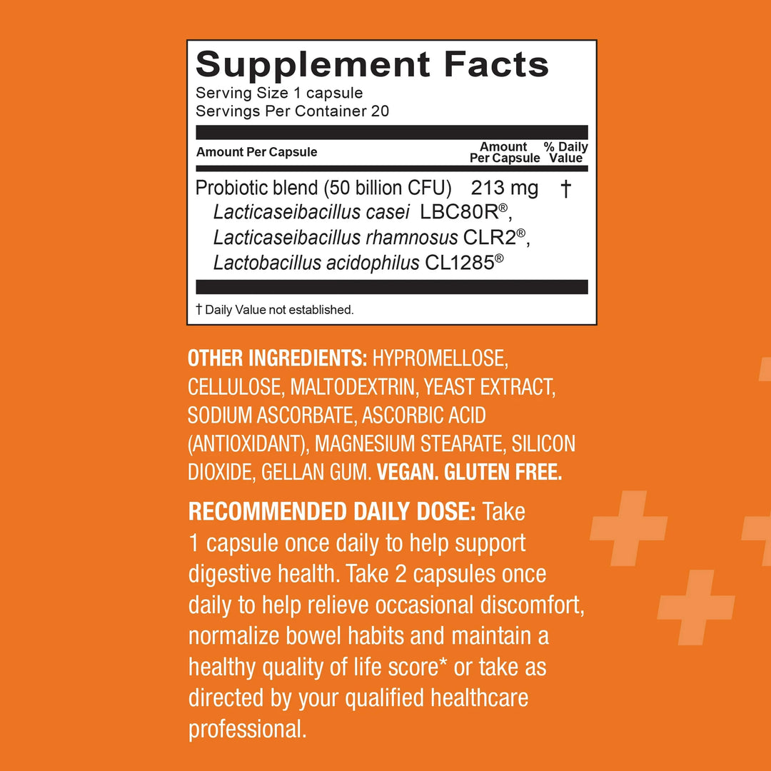 Supplement facts label on an orange background