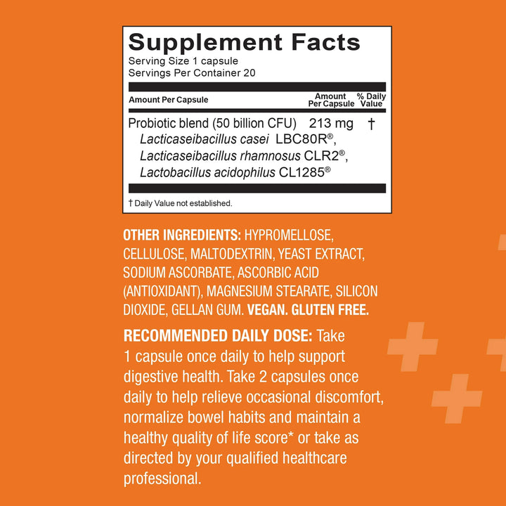 Supplement facts label on an orange background