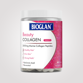 Bioglan Beauty Collagen Tablets – 2500mg Marine Collagen with Hyaluronic Acid, Biotin & Vitamin C – 90 Tablets, Hair/Skin/Nails