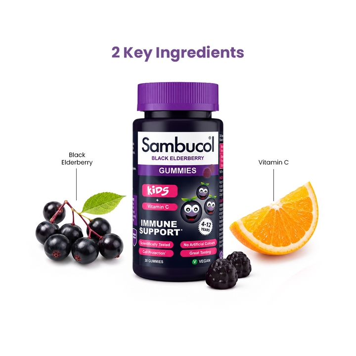 سامبوكول كيدز البيلسان الأسود + فيتامين سي – 30 قطعة غاميز