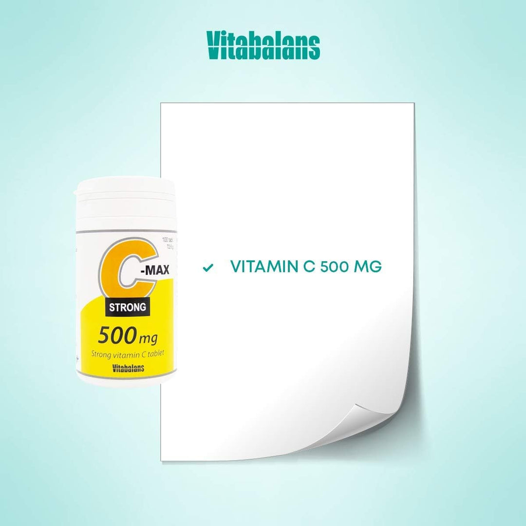 Vitabalans C-Max Strong, Vitamin C Tablet, 500mg 100 Tablets - Strong Vitamin C