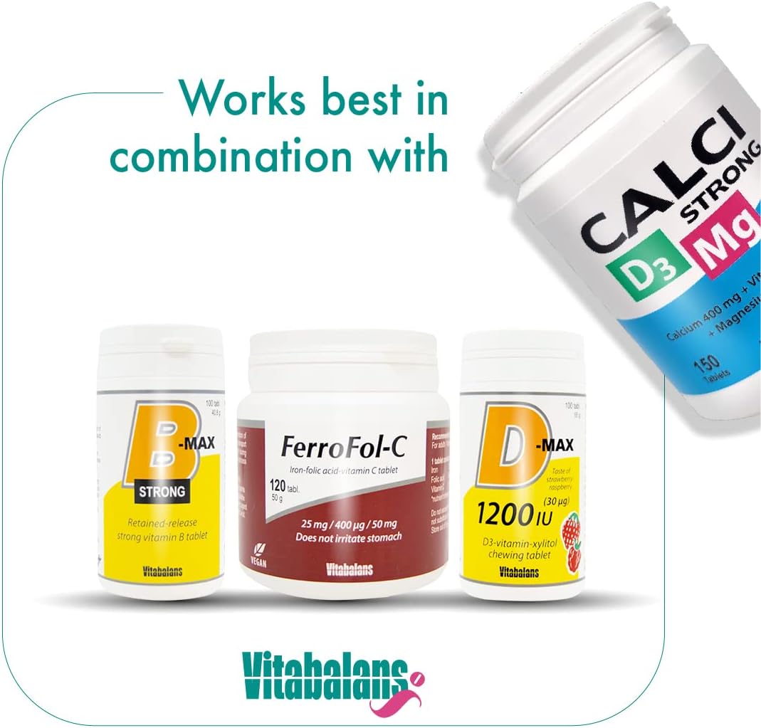 Vitabalans Calci Strong Vitamin D3 150 Tablets - Works Best With Vitabalans Range