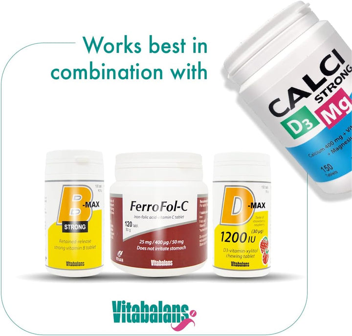 Vitabalans Calci Strong Vitamin D3 150 Tablets - Works Best With Vitabalans Range