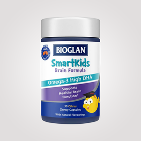 Bioglan SmartKids Brain Formula with Omega-3 DHA - 30 Chewy Capsules