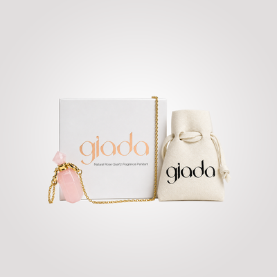 Giada Genuine Rose Quartz Fragrance Pendant with Chain