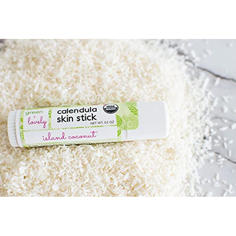 Green and Lovely Island Coconut Organic Calendula Skin Stick 14g - Portable