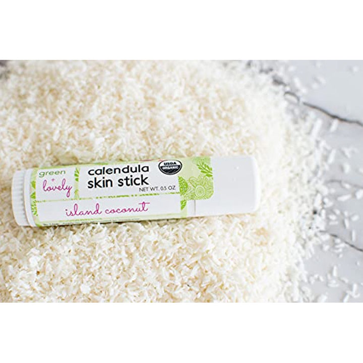 Green and Lovely Island Coconut Organic Calendula Skin Stick 14g - Portable