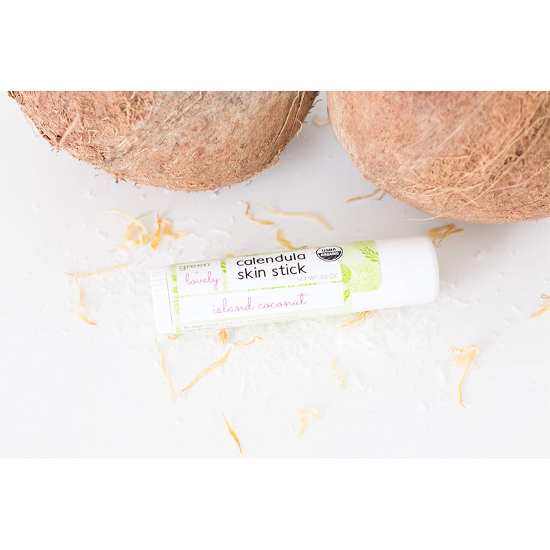 Green and Lovely Island Coconut Organic Calendula Skin Stick 14g - Skin Balm