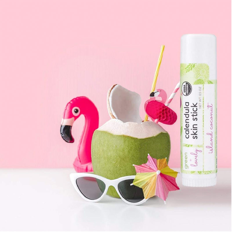 Green and Lovely Island Coconut Organic Calendula Skin Stick 14g - Organic Lotion Stick