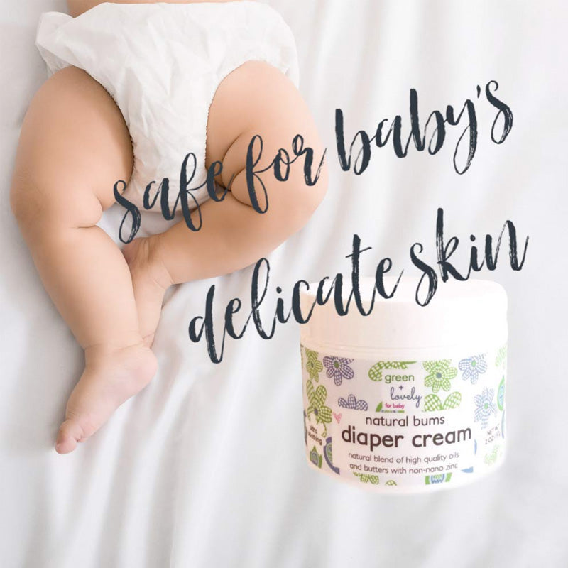 Green and Lovely Natural Bums Diaper Rash Cream 57g - Safe For Babies Delicate Skin