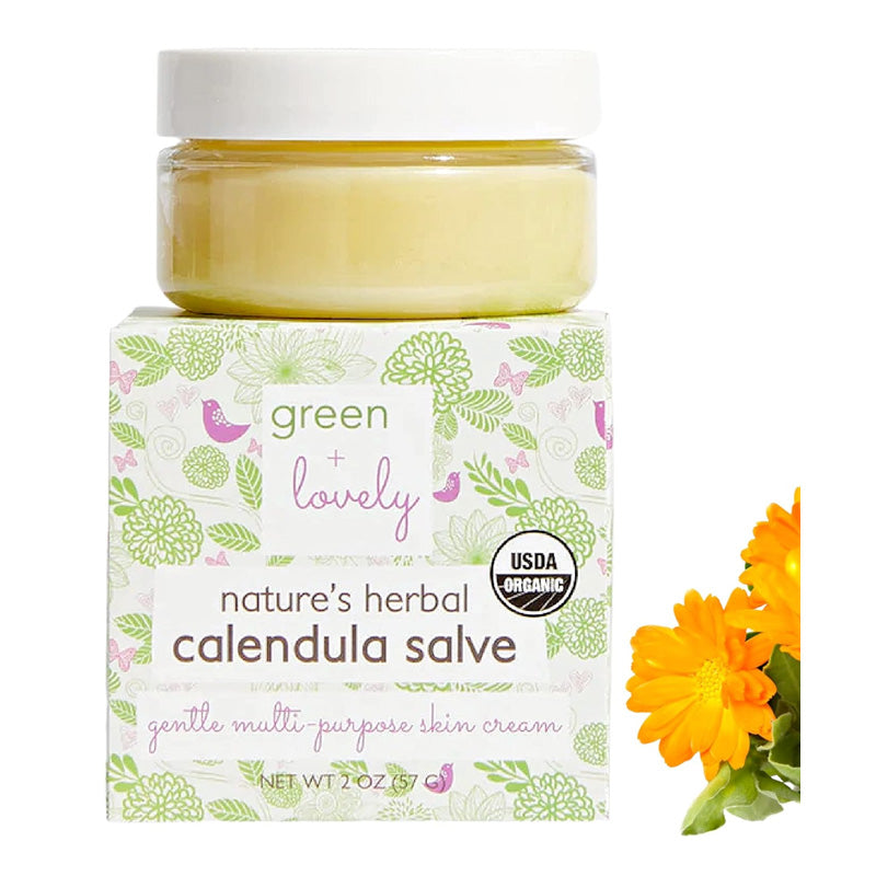 Green and Lovely Nature's Herbal Calendula Salve Unscented Organic 57g - Main Image