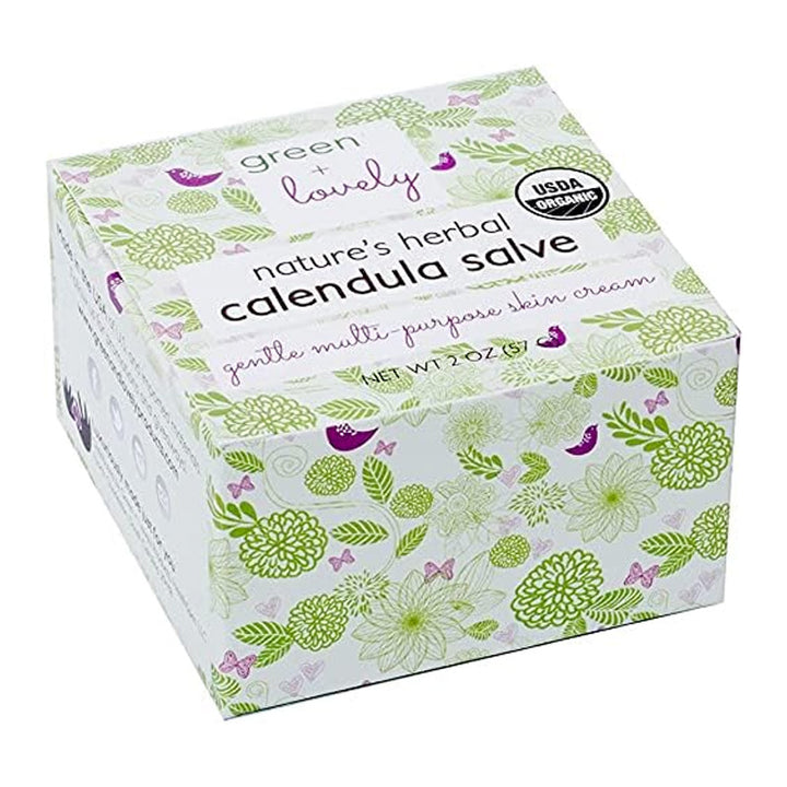Green and Lovely Nature's Herbal Calendula Salve Unscented Organic 57g - Multipurpose Skin Cream