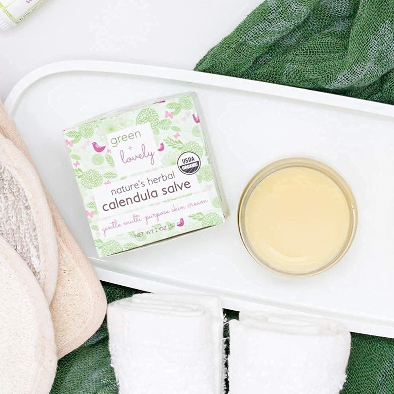 Green and Lovely Nature's Herbal Calendula Salve Unscented Organic 57g - Organic Calendula Flowers