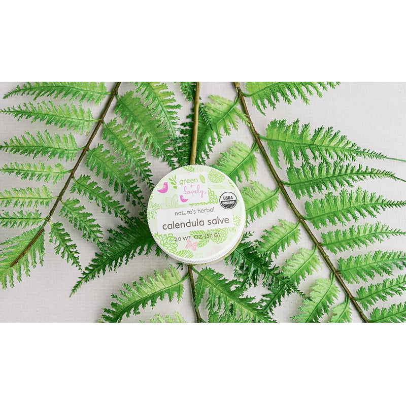 Green and Lovely Nature's Herbal Calendula Salve Unscented Organic 57g - High Grade Pure Organic Oils