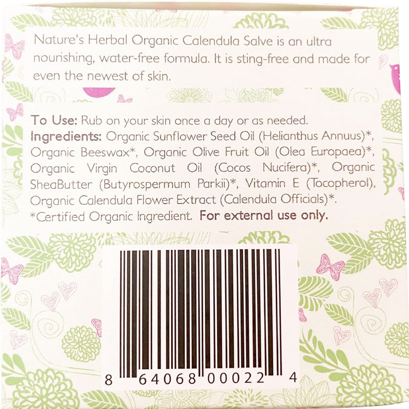 Green and Lovely Nature's Herbal Calendula Salve Unscented Organic 57g - Ultra Nourishing