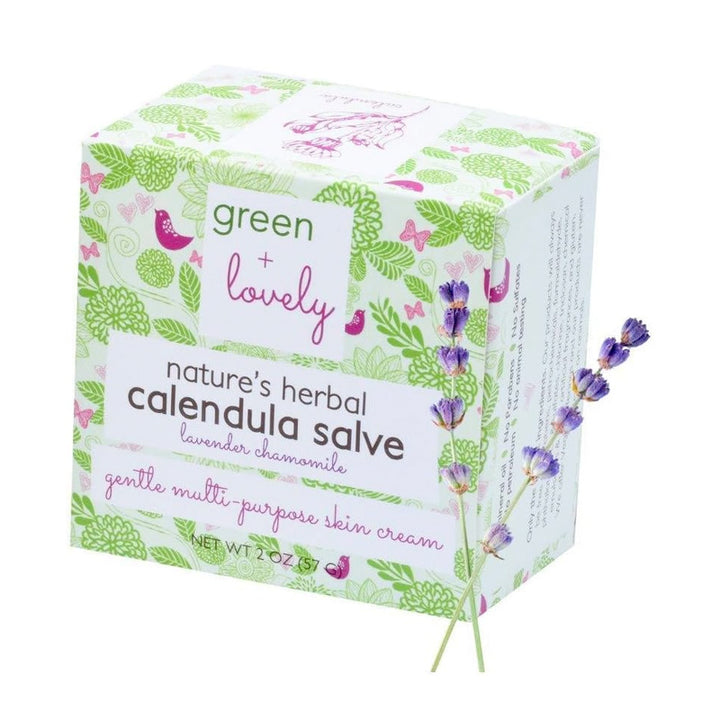 Green and Lovely Organic Calendula Salve Lavender Chamomile 57g - Main Image
