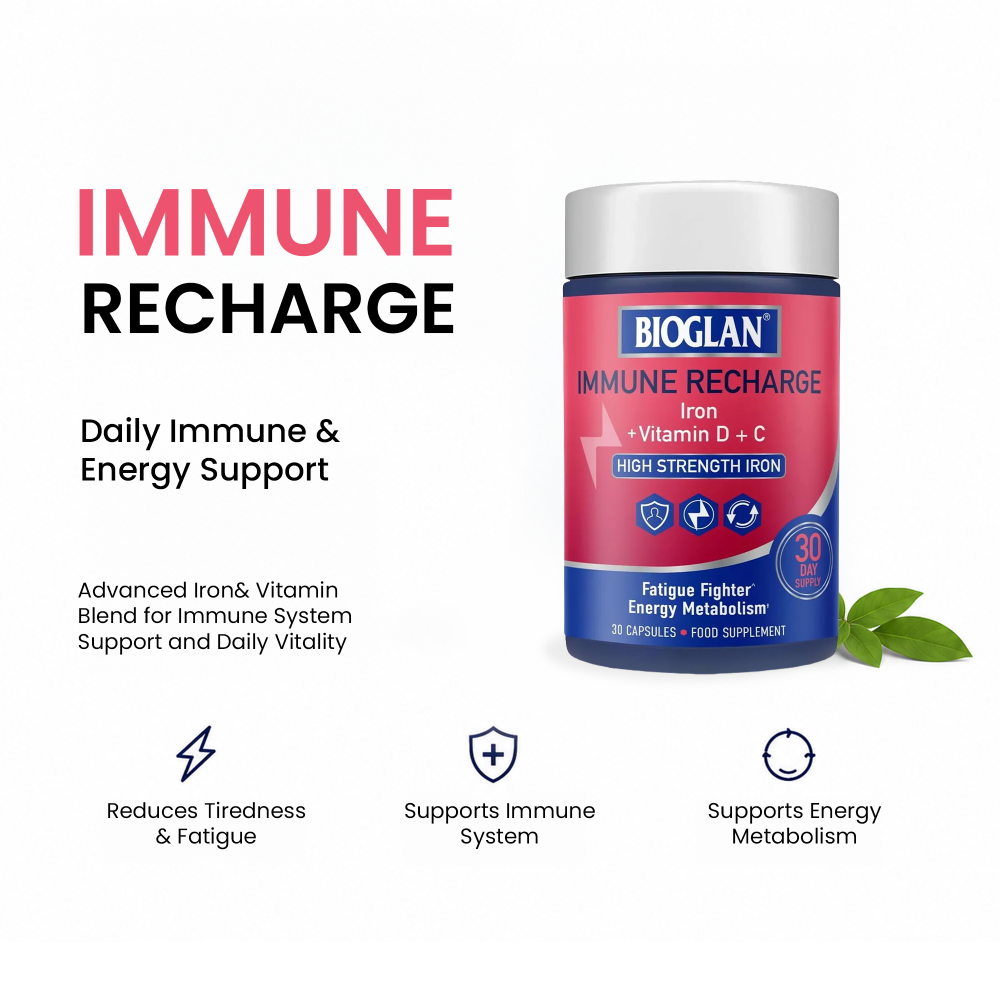 Bioglan Immune Recharge - Iron, Vitamin D, C & B12 - 30 Capsules