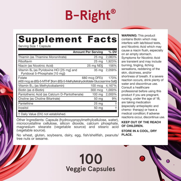 Jarrow Formulas B-Right Capsules 100 Capsules - Keep Out of Reach Of Children