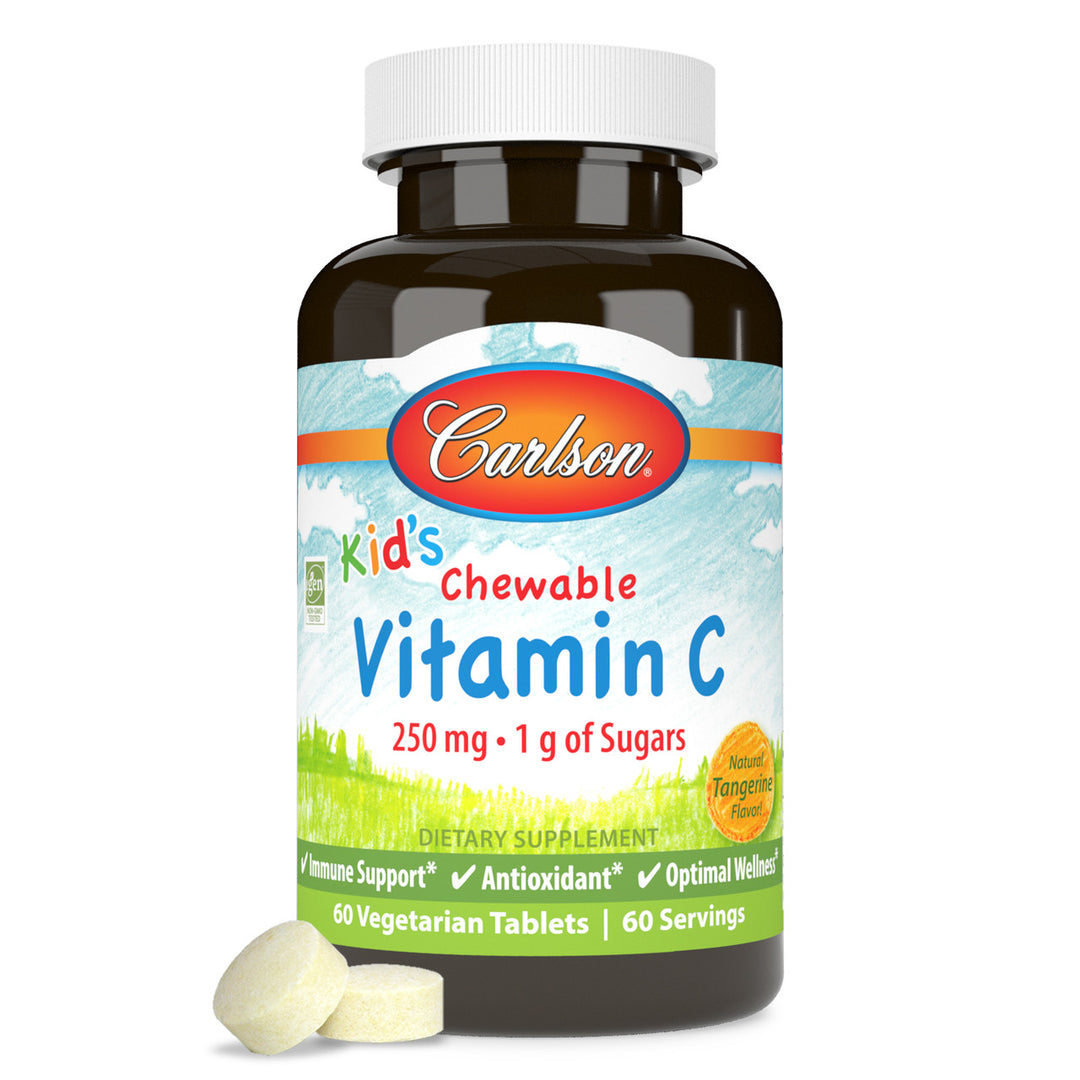 Carlson Kid's Chewable Vitamin C 60 Tablets - Natural Tangerine Flavour