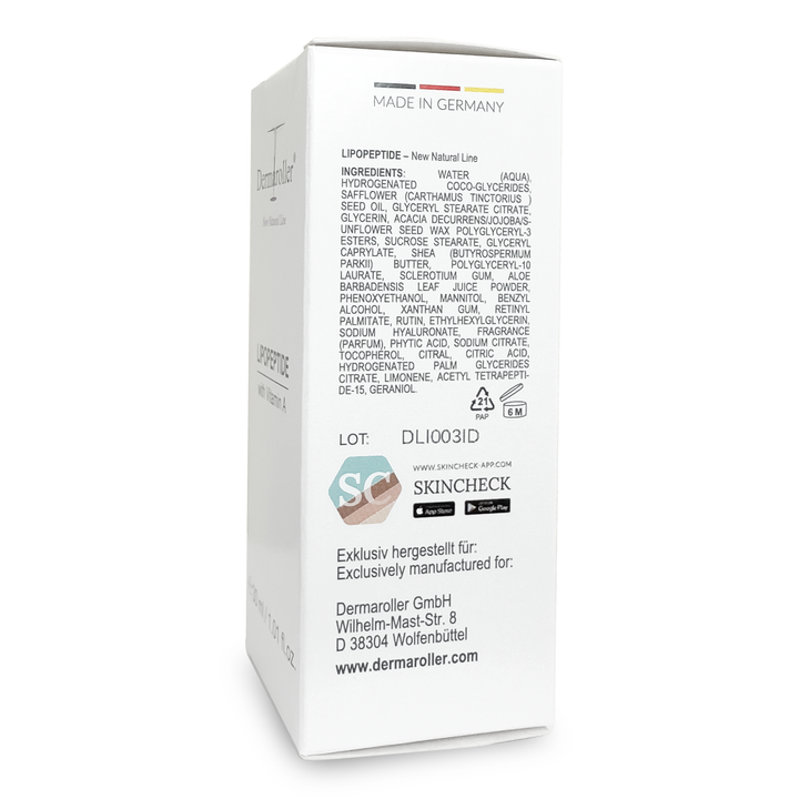 Dermaroller New Natural Line Lipopeptide Night Cream 30ml - Ingredients
