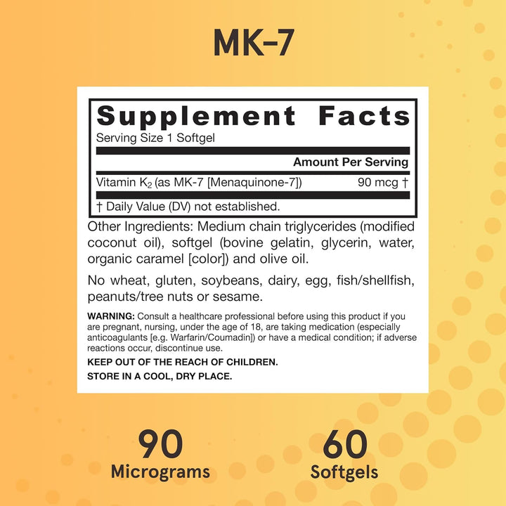 Jarrow Formulas MK-7 60 Softgels - Supplement Facts