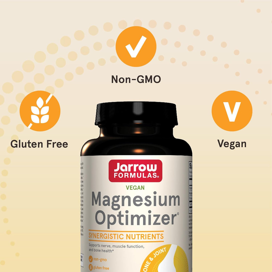 Jarrow Formulas Magnesium Optimizer 200 Tablets - Gluten Free Non-GMO Vegan