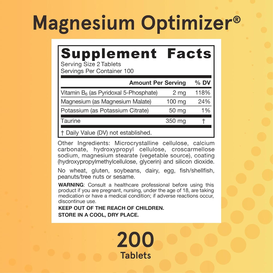 Jarrow Formulas Magnesium Optimizer 200 Tablets - Supplement Facts