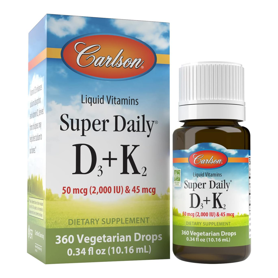 Carlson Super Daily D3 + K2 360 Vegetarian Drops - Dietary Supplement