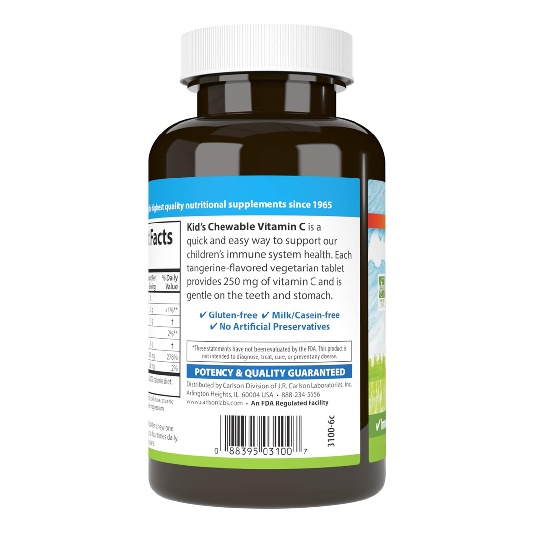 Carlson Kid's Chewable Vitamin C 60 Tablets - Support Children Immune System Health