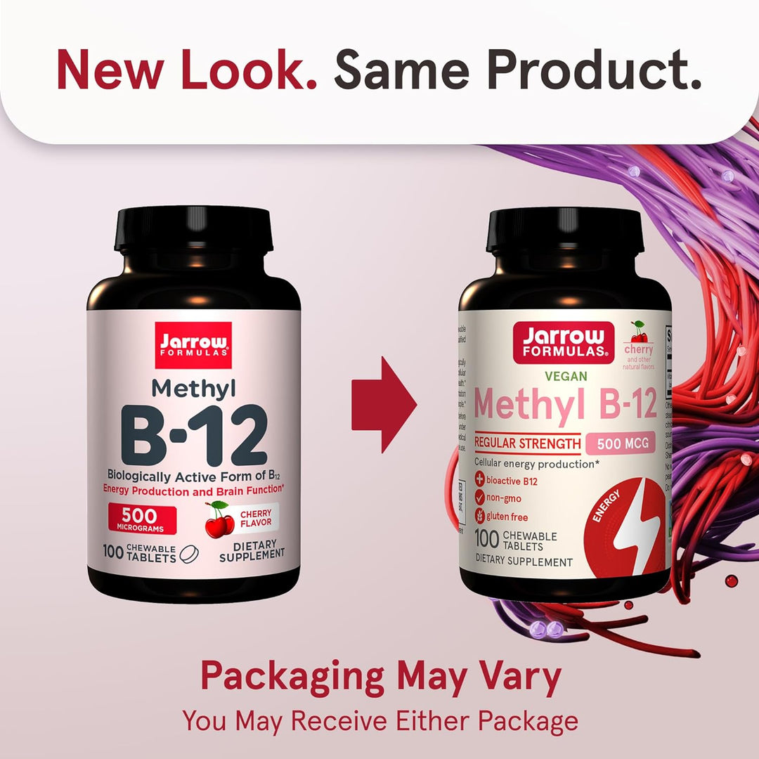 Jarrow Formulas Methyl B-12 500mcg 100 Tablets - New Look Same Product