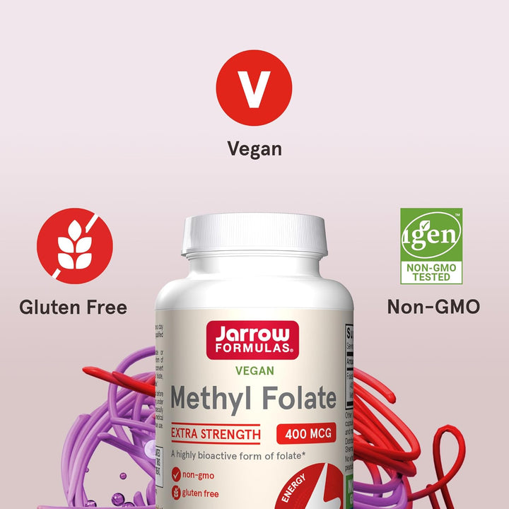 Jarrow Formulas Methyl Folate 400mcg 60 Capsules - Suitable for Vegan