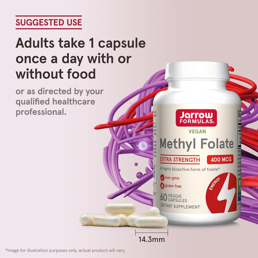 Jarrow Formulas Methyl Folate 400mcg 60 Capsules - Directions