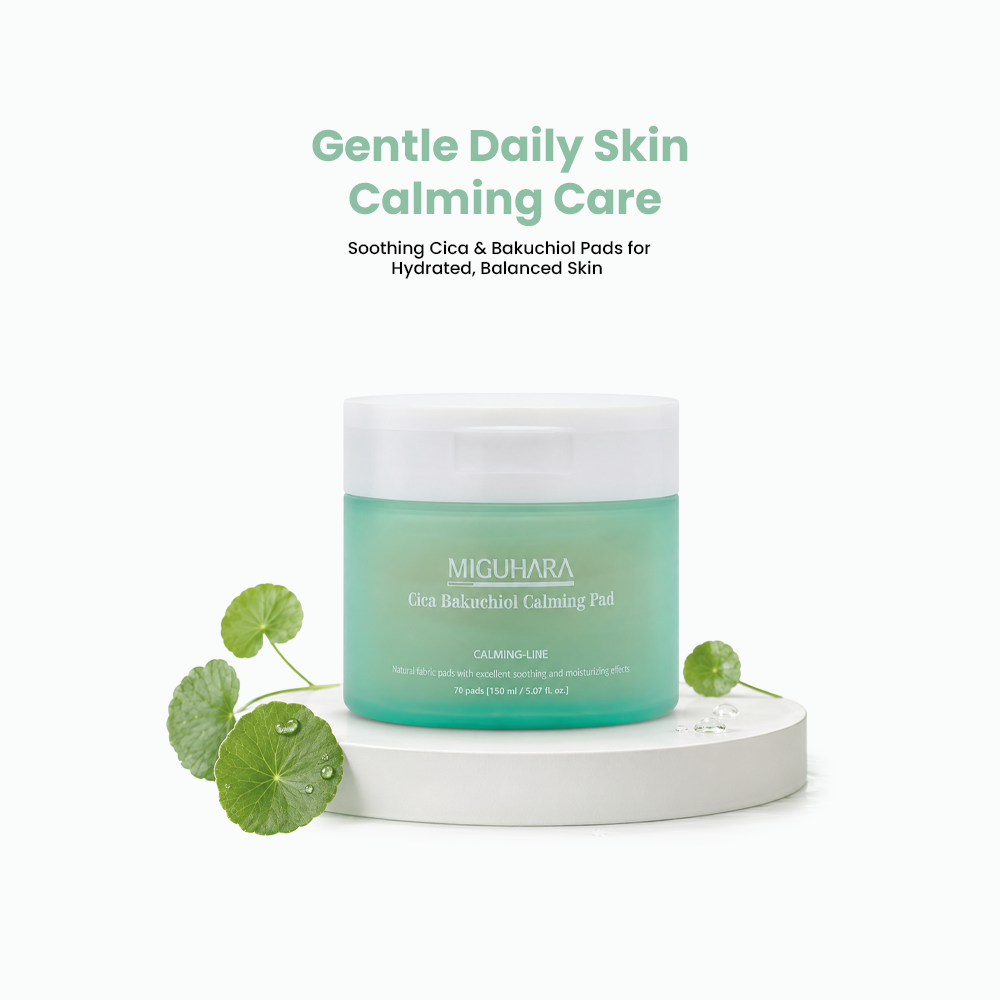 Miguhara Cica Bakuchiol Calming Pad, Natural Fabric Pads with Excellent Soothing and Moisturizing Effects - 70 Pads 150 ml