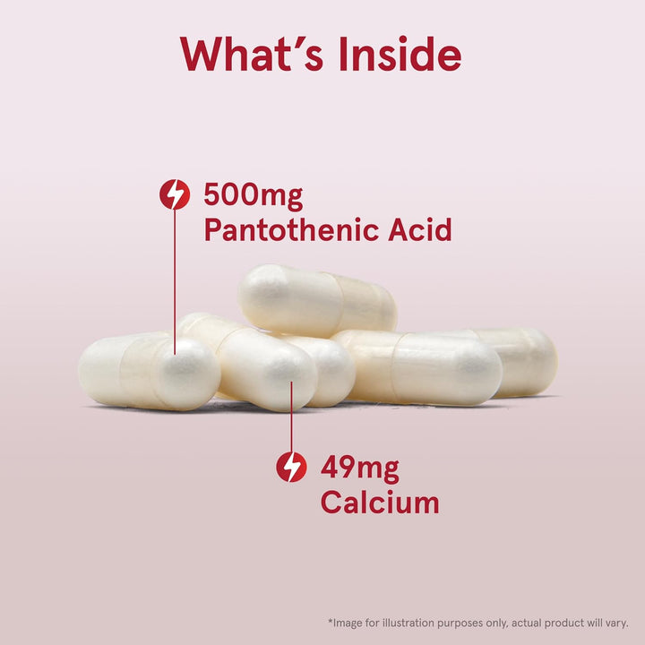 Jarrow Formulas Pantothenic Acid B5 500mg 100 Capsules - Whats Inside