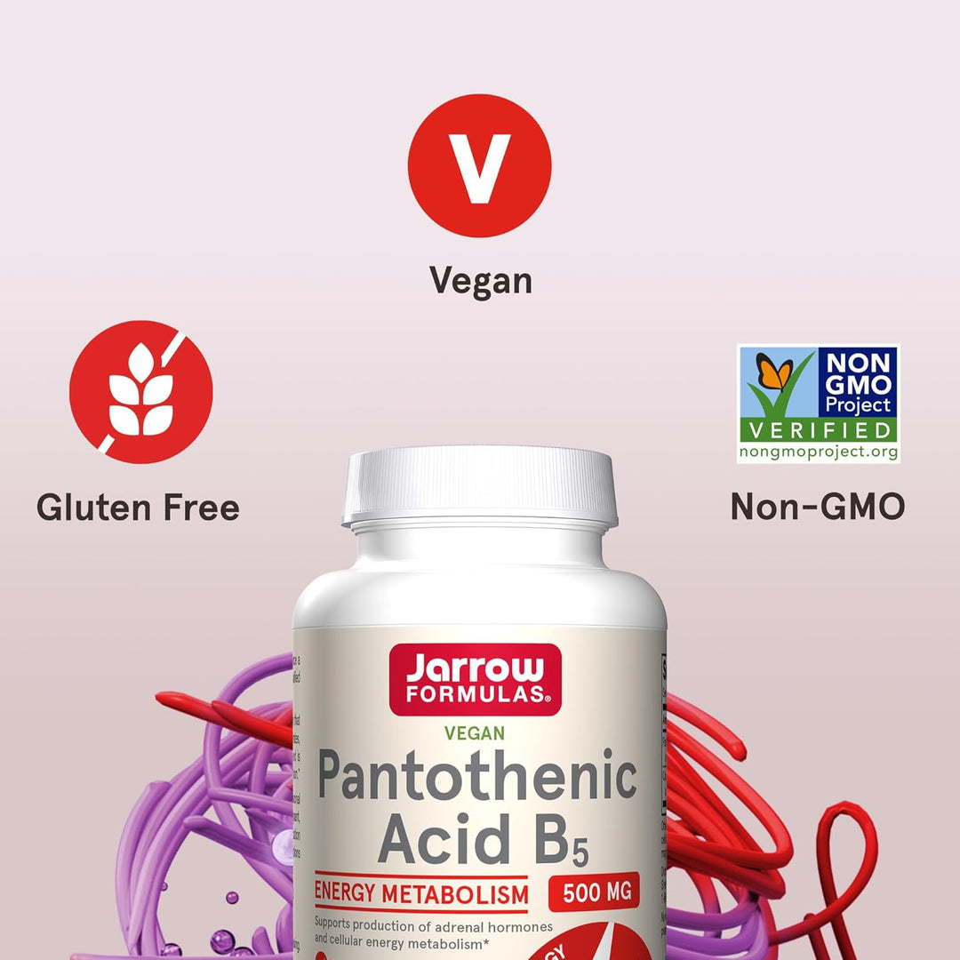 Jarrow Formulas Pantothenic Acid B5 500mg 100 Capsules - Vegan