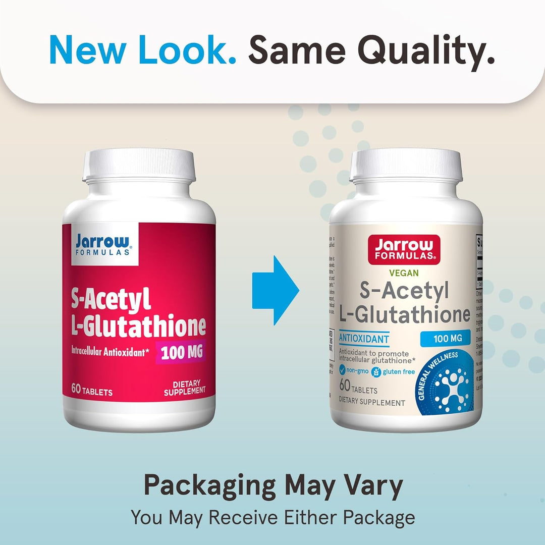 Jarrow Formulas S-Acetyl L-Glutathione 60 Tablets - New Look Same Quality