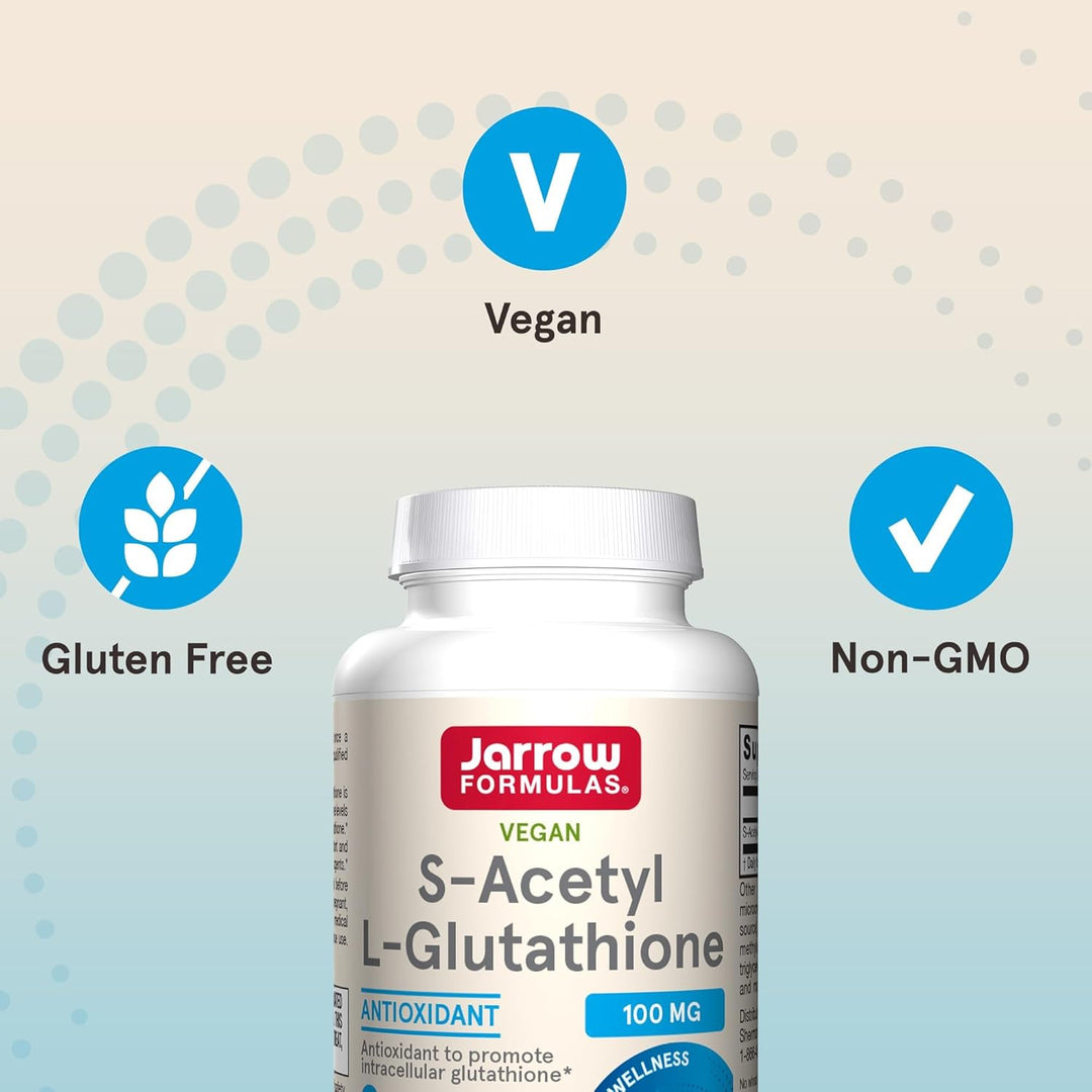 Jarrow Formulas S-Acetyl L-Glutathione 60 Tablets - Gluten Free Vegan Non-GMO