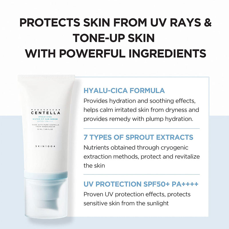 SKIN1004 Centella Madagascar Hyalu-CICA Water-fit Sun Serum 50ml - Tone Up Skin