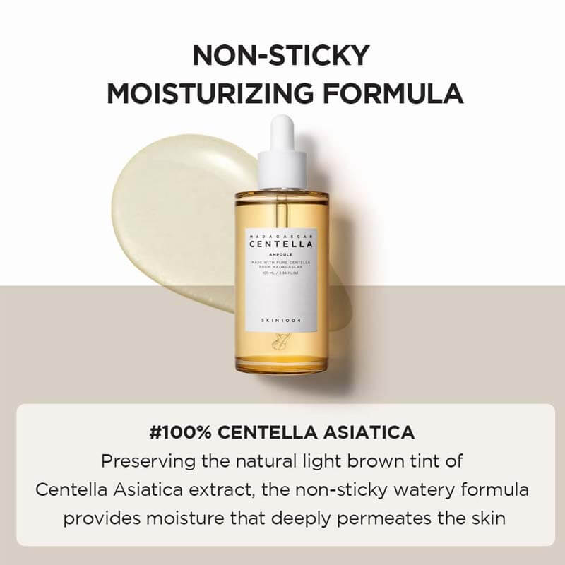 SKIN1004 Centella Madagascar Ampoule 100ml - Non Sticky Moisturizing Formula
