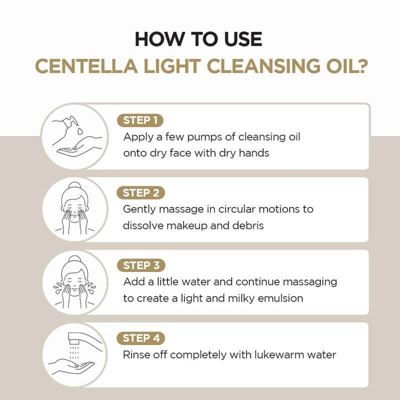 SKIN1004 Centella Madagascar Light Cleansing Oil 200ml - How To Use
