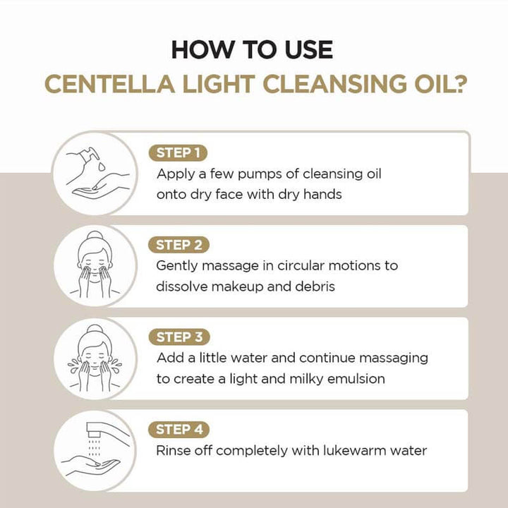 SKIN1004 Centella Madagascar Light Cleansing Oil 200ml - How To Use