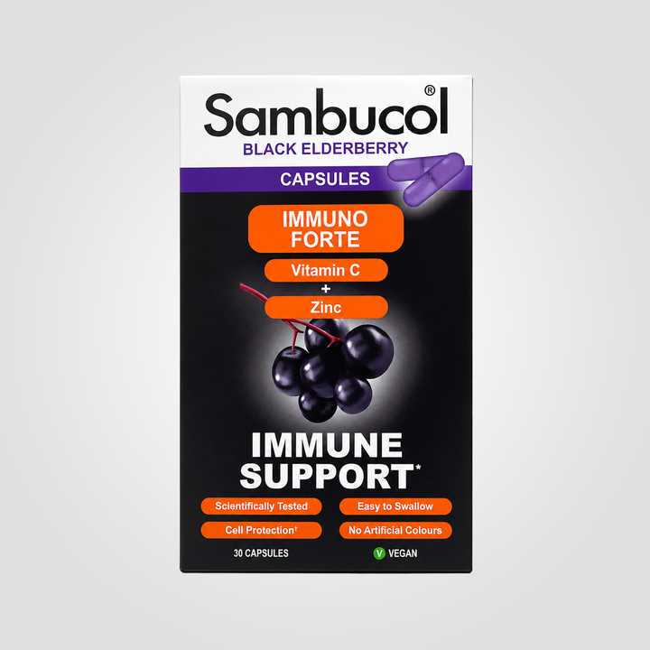 Sambucol Black Elderberry Vitamin C + Zinc Capsules - 30 Capsules