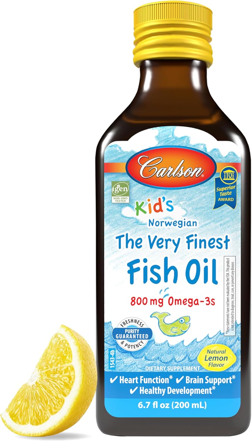 Carlson The Very Finest Fish Oil 800mg Omega-3 Natural Lemon for Kids 200ml - Dietary Supplement