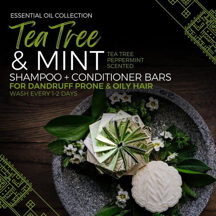 Viori Shampoo Bar Tea Tree Mint, Essential Oil 90g - Tea Tree Peppermint Scented